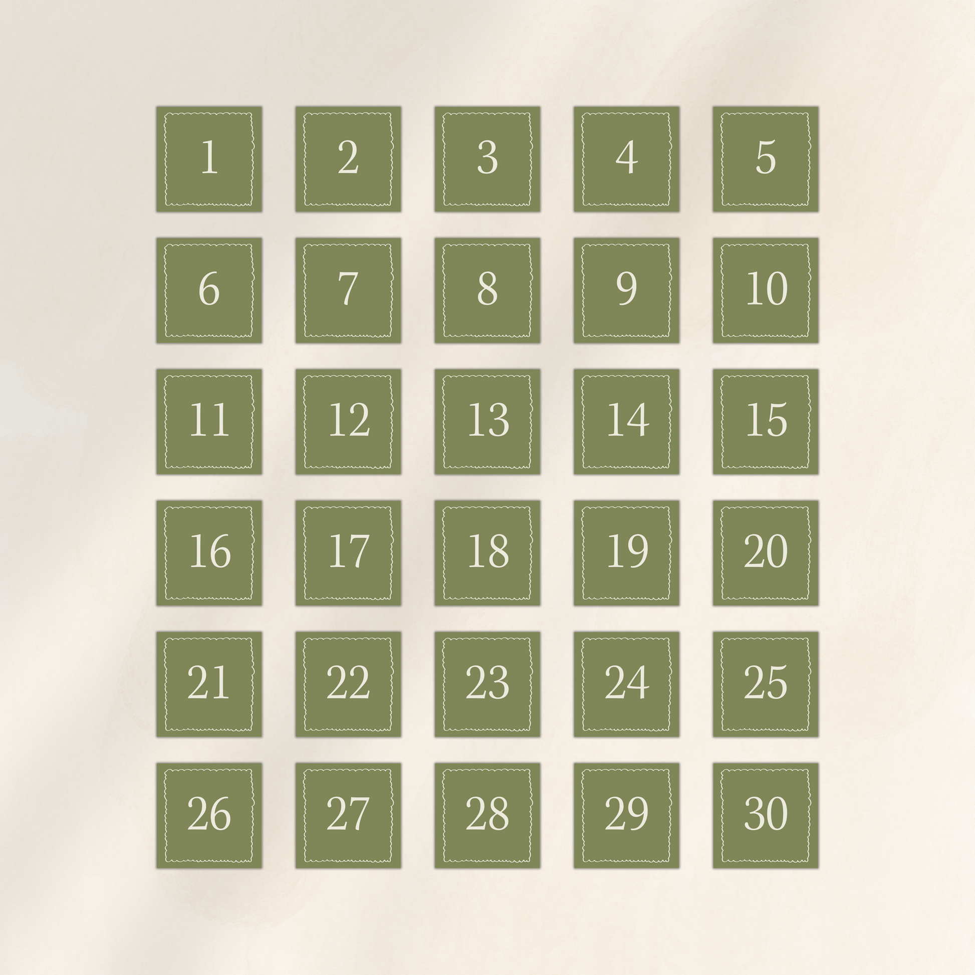 Números de mesa - Olivo